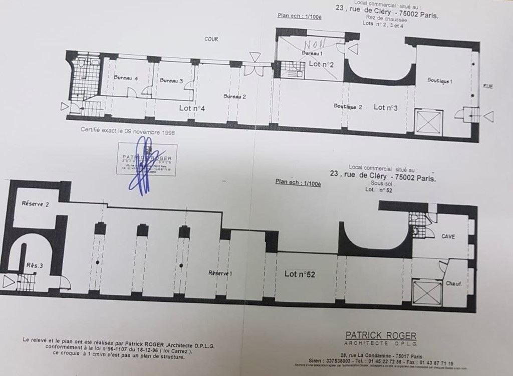 Bail commercial PARIS 02 (75002) MONTAIGNE GESTION